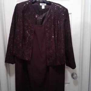 Patra Women Purple Dress w/Jacket  Size 22